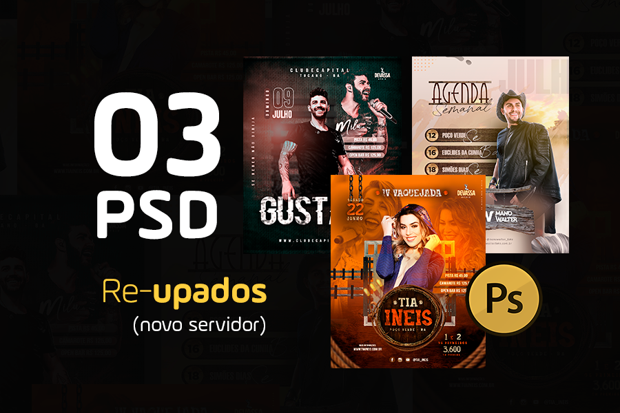PSD Free: Flyers Re-upados - Sertanejo, Vaquejada e Agenda | Moraes Designer