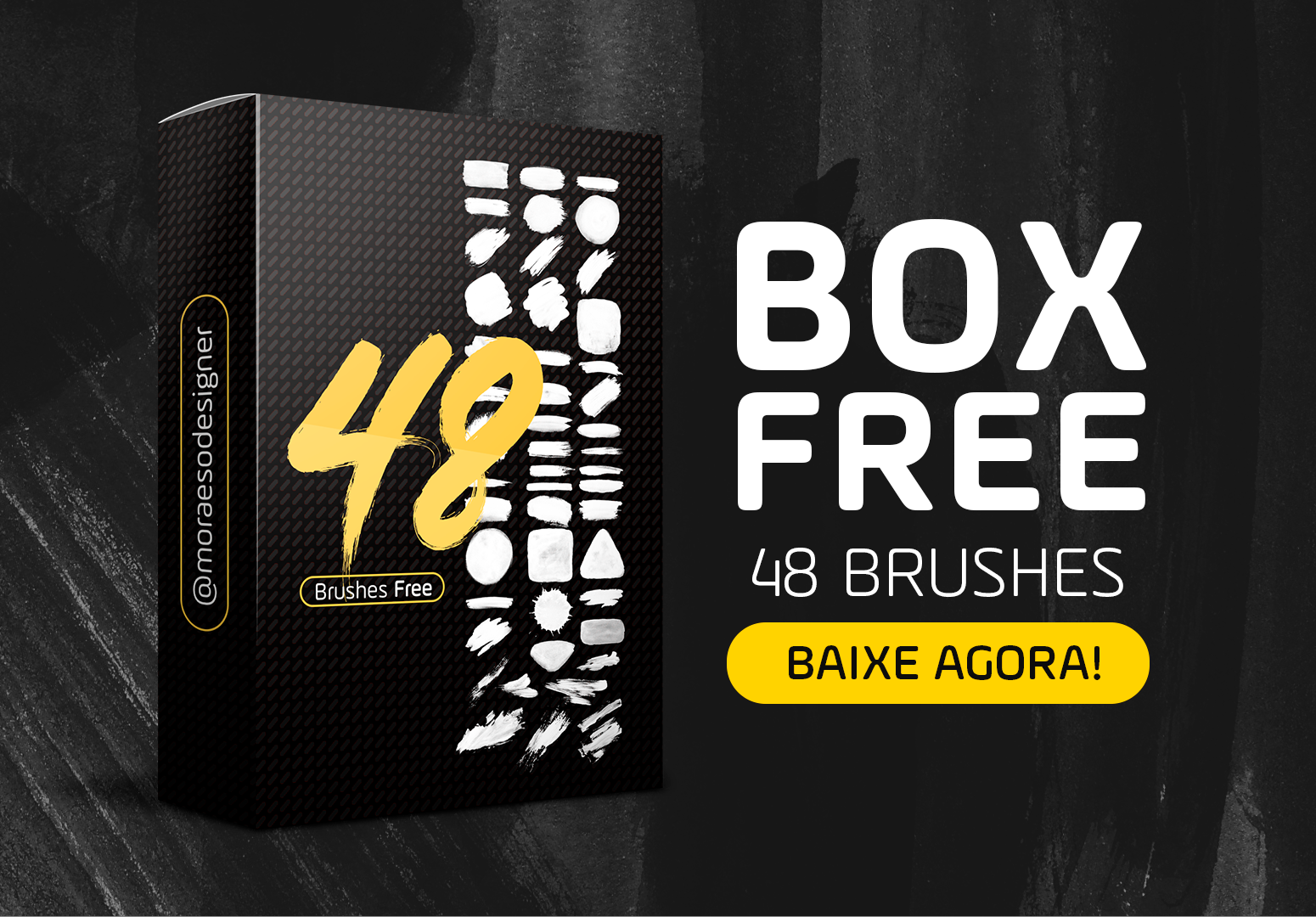 BOX Free: 48 Brushes Editáveis no Photoshop com qualidade | Moraes Designer
