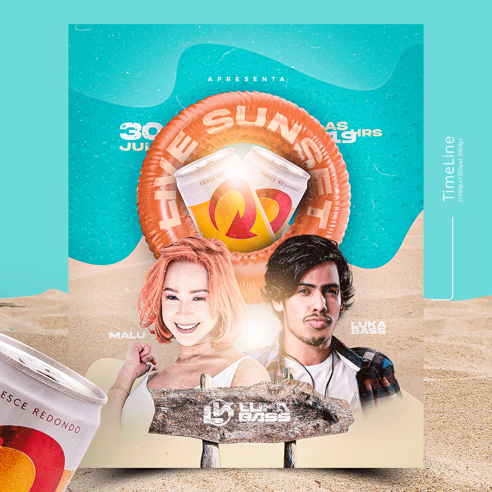 PSD Free: Flyer Live Sunset Malu & Luka Bass