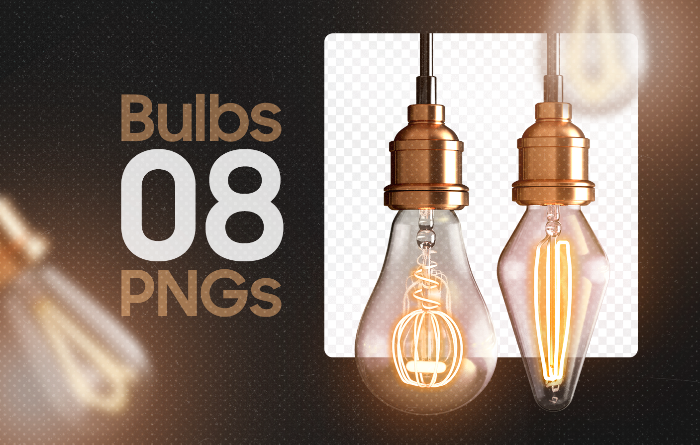 PACK FREE: BULBS RETRO 8 PNG