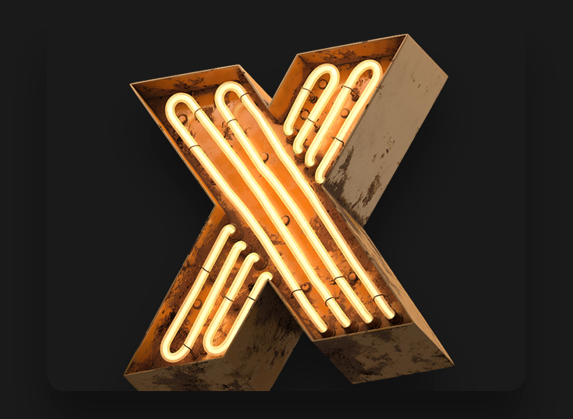 PACK FREE: Letras 3D Neon Ferrugem