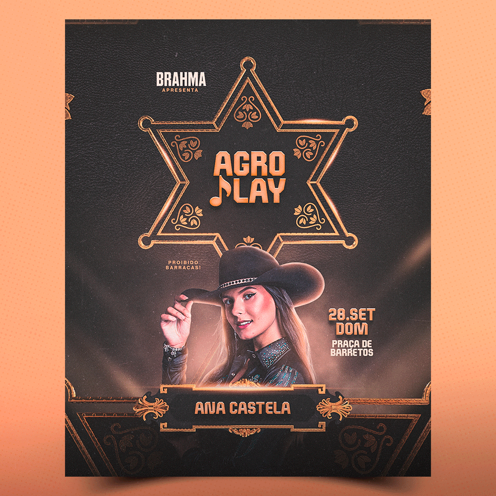 PSD FREE: Flyer Agro Play - Ana Castela Editável no PhotoShop