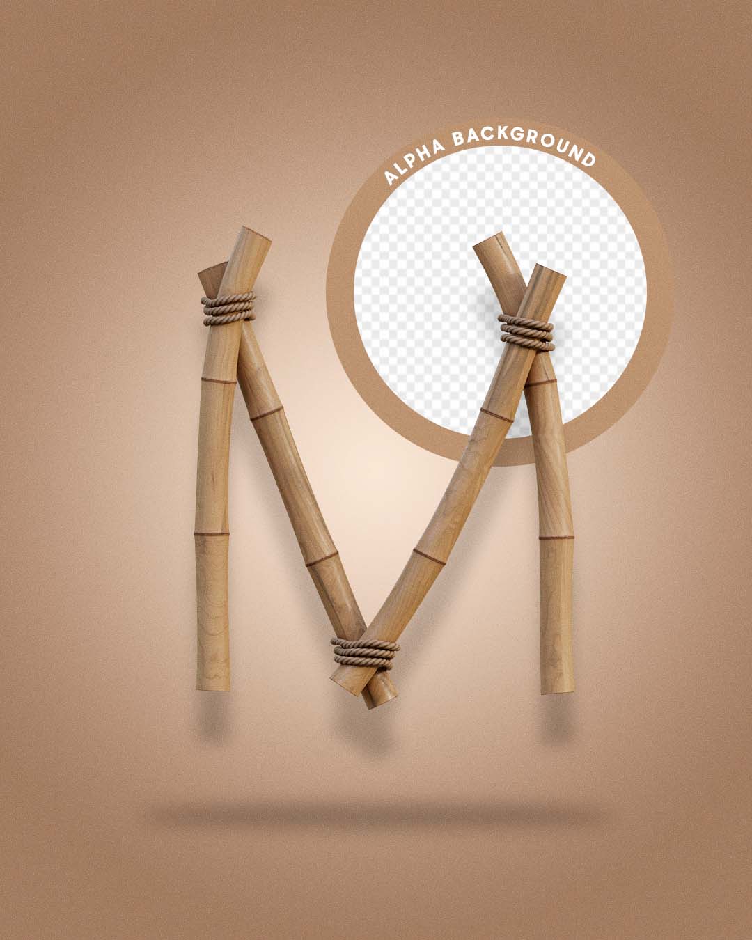 PACK FREE de Letras 3D Alfabeto Bamboo PNG