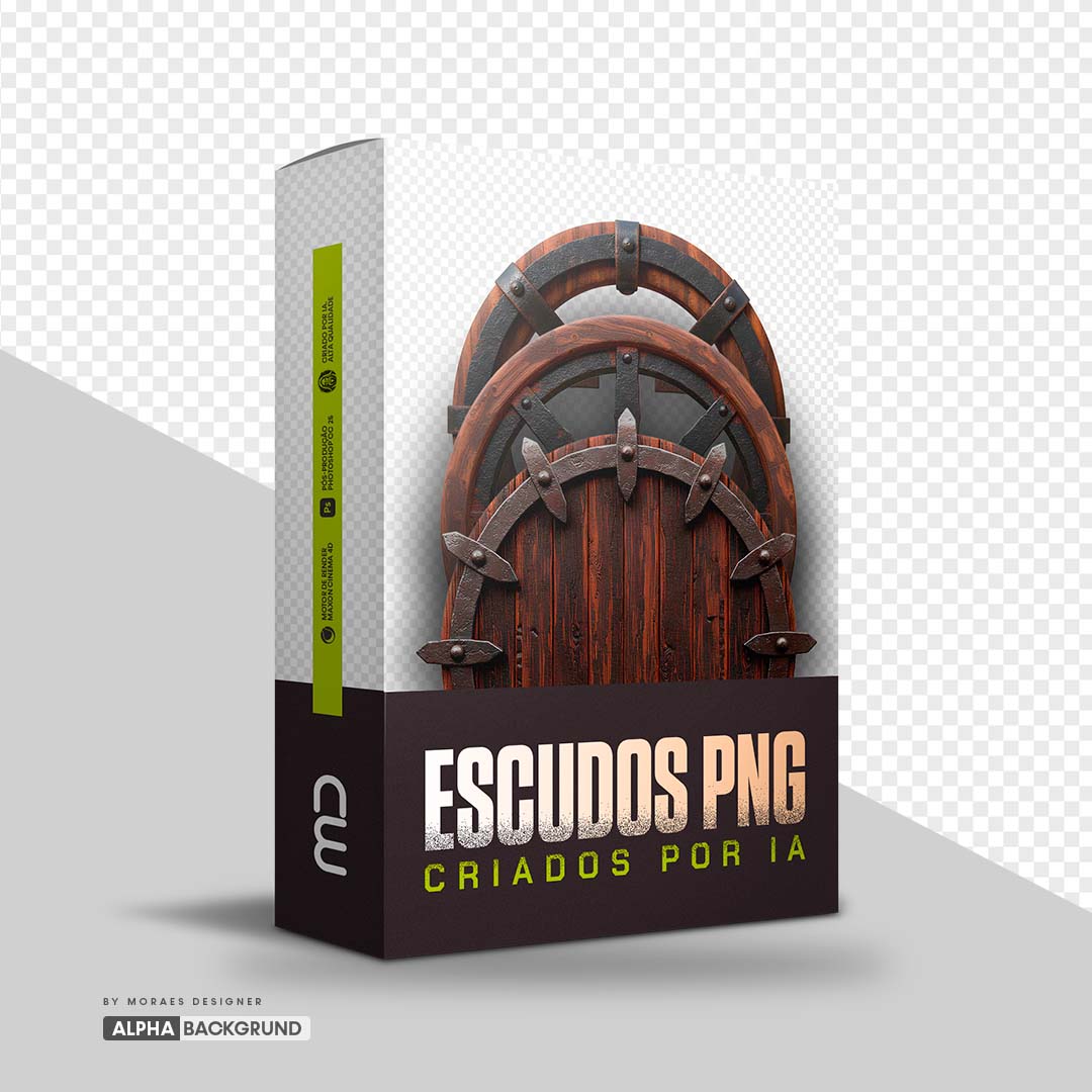 PNG FREE: Escudos Medievais criados por IA para Photoshop e Canva GRÁTIS