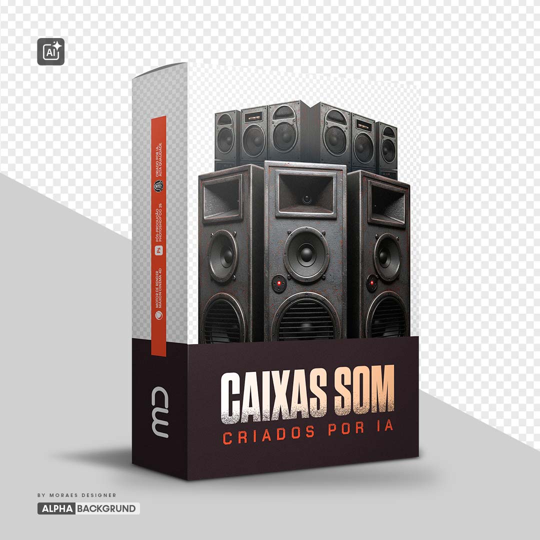 PNG FREE: Caixas de Som / Alto Falantes por IA para Photoshop e Canva GRÁTIS
