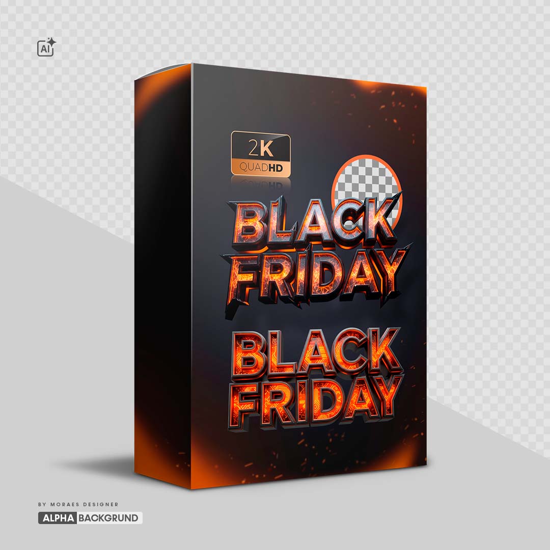 PNG FREE: Selos 3D PNG Black Friday com Fundo Transparente