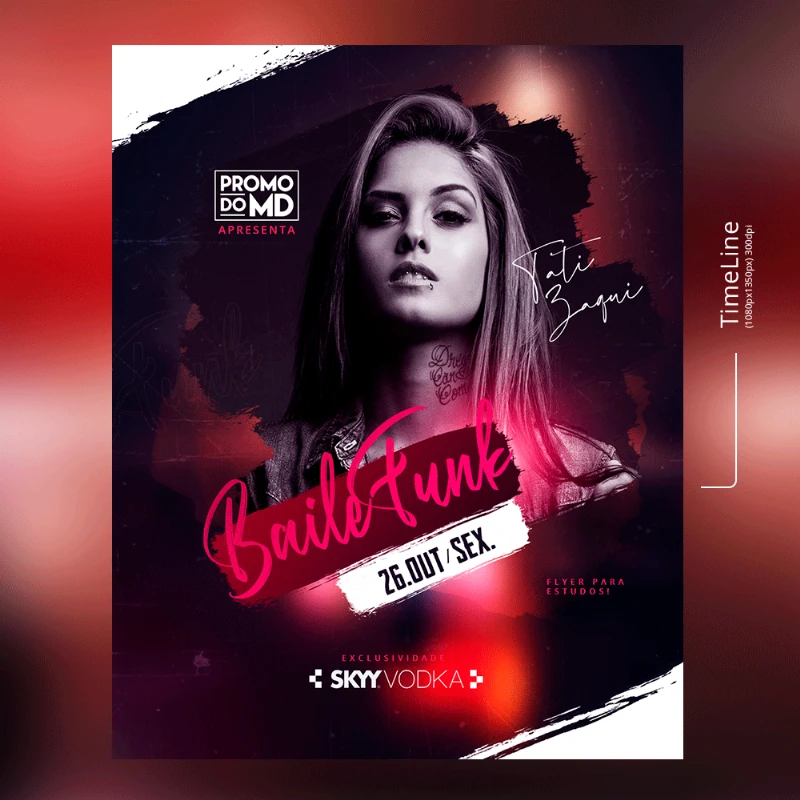 Baixe PSD Free (Grátis) – Flyer – Tati Zaqui - Funk (@moraesodesigner) PhotoShop CC