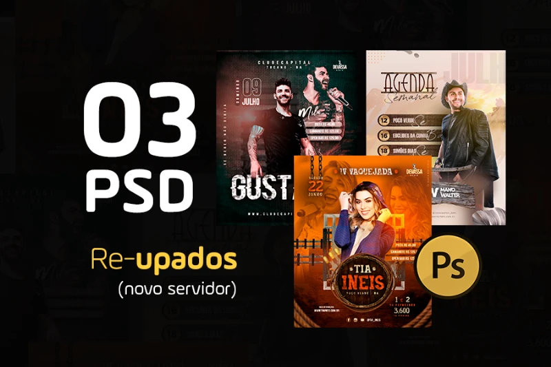 PSD Free: Flyers Re-upados - Sertanejo, Vaquejada e Agenda | Moraes Designer