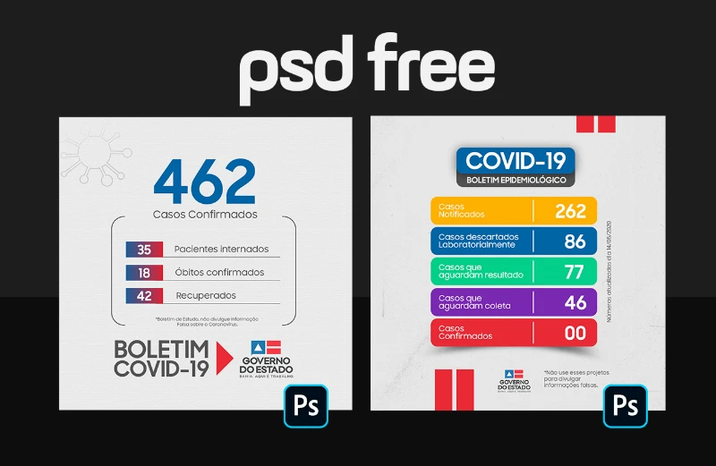 PSD Free: Boletim Covid-19/Coronavirus | Moraes Designer
