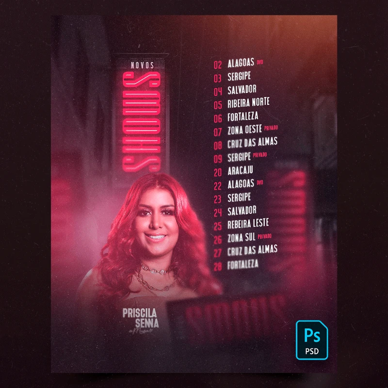 PSD FREE: Flyer Agenda Priscila Senna