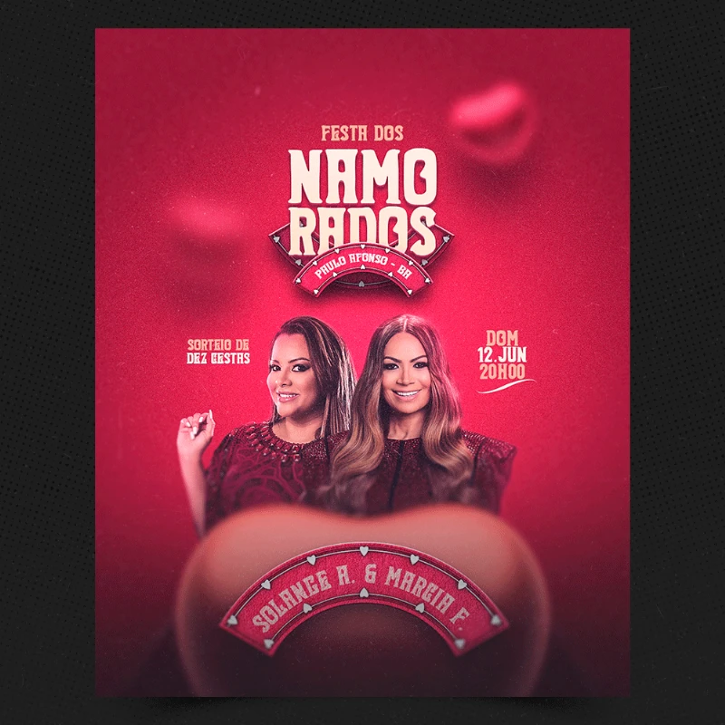 PSD FREE: Festa dia dos Namorados, Cartaz, Show, Evento, Party no PhotoShop CC