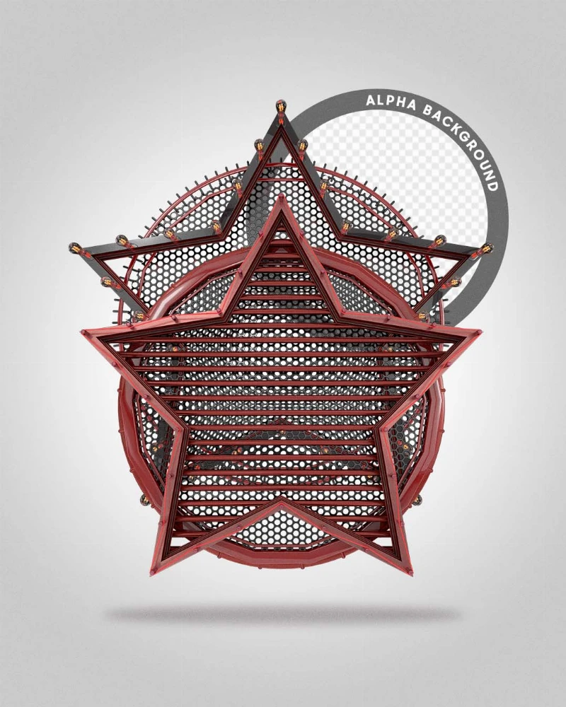 Elementos 3D PNG Star para Flyers de Eventos
