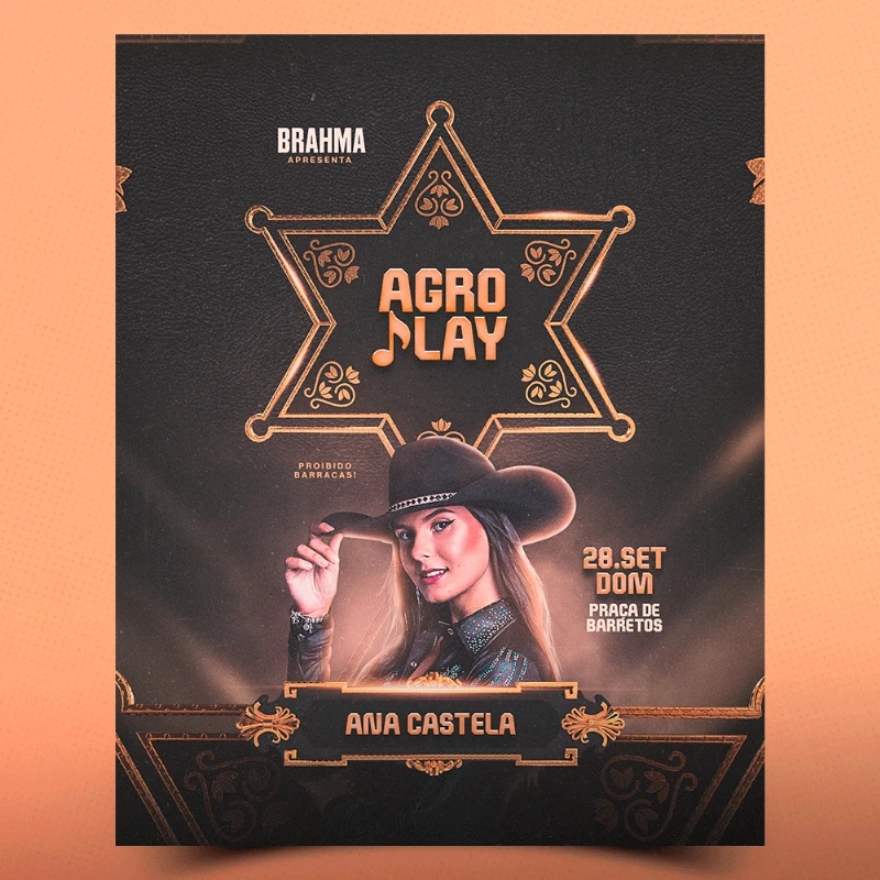 PSD FREE: Flyer Agro Play - Ana Castela Editável no PhotoShop