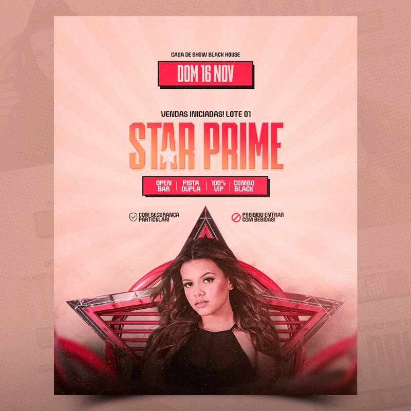 PSD FREE: Flyer Star Prime, Verão, Sunset Editavel no PhotoShop