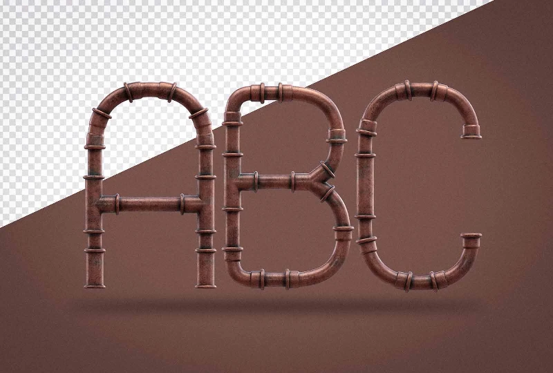 Pack Free de Letras 3D PNG - Efeitos Canos