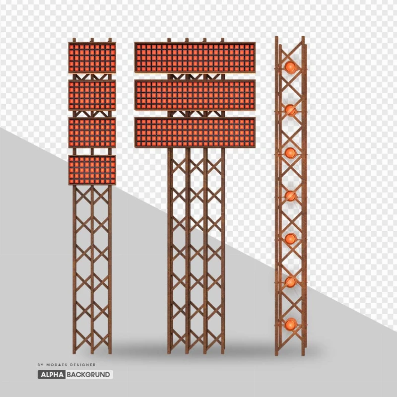 PNG FREE: Painéis de Led e Estruturas Metálicas criadas no C4D, Baixe agora