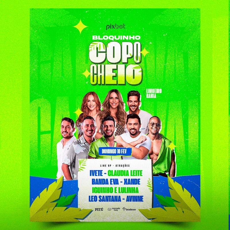 FLYER FREE: Carnaval Bloquinho Copo Cheio Editável no Photoshop e Canva