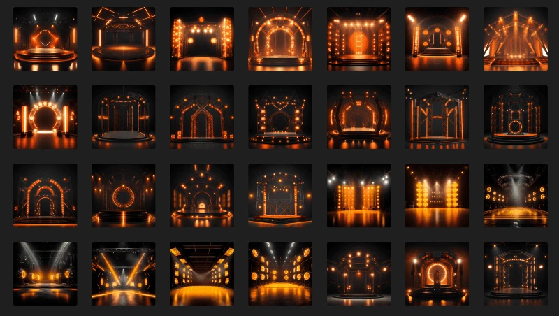 Fundos BG por IA - Palcos com Holofotes Grátis