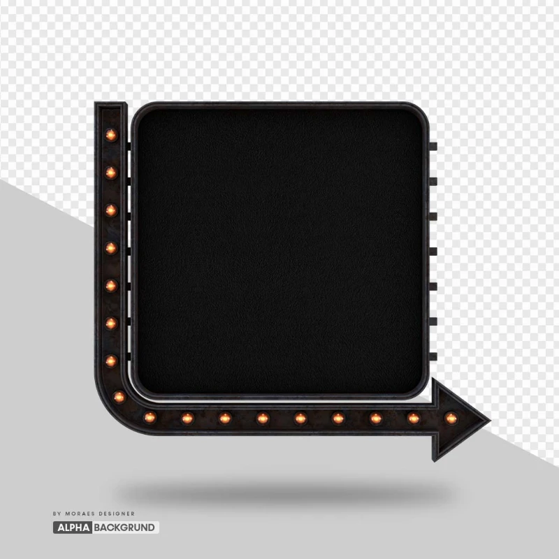 PNG FREE: Forma RETRO vintage com LUZES