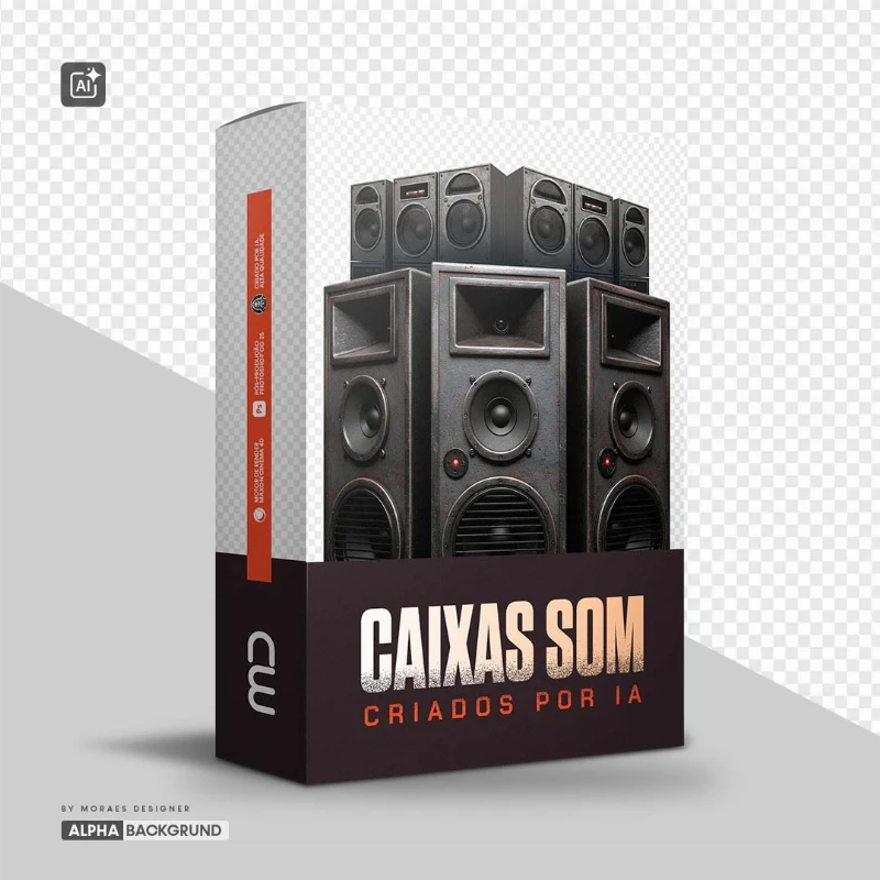 PNG FREE: Caixas de Som / Alto Falantes por IA para Photoshop e Canva GRÁTIS