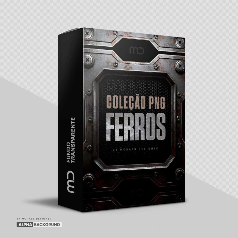 PNG FREE: Pack de Elementos de Ferro Estilo 3D Metálicos [ download grátis ]