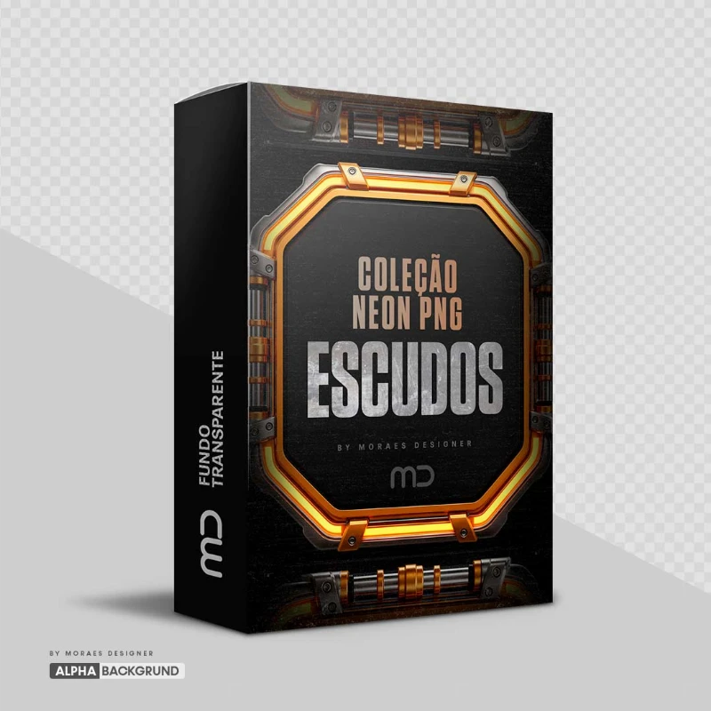 PNG FREE: Pack de Elementos Metálicos Neon Gold Estilo 3D [ download grátis ]