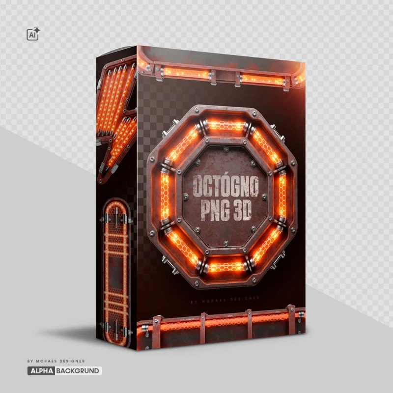 PNG FREE: Octógonos elementos 3D Fundo transparente [ download grátis ]
