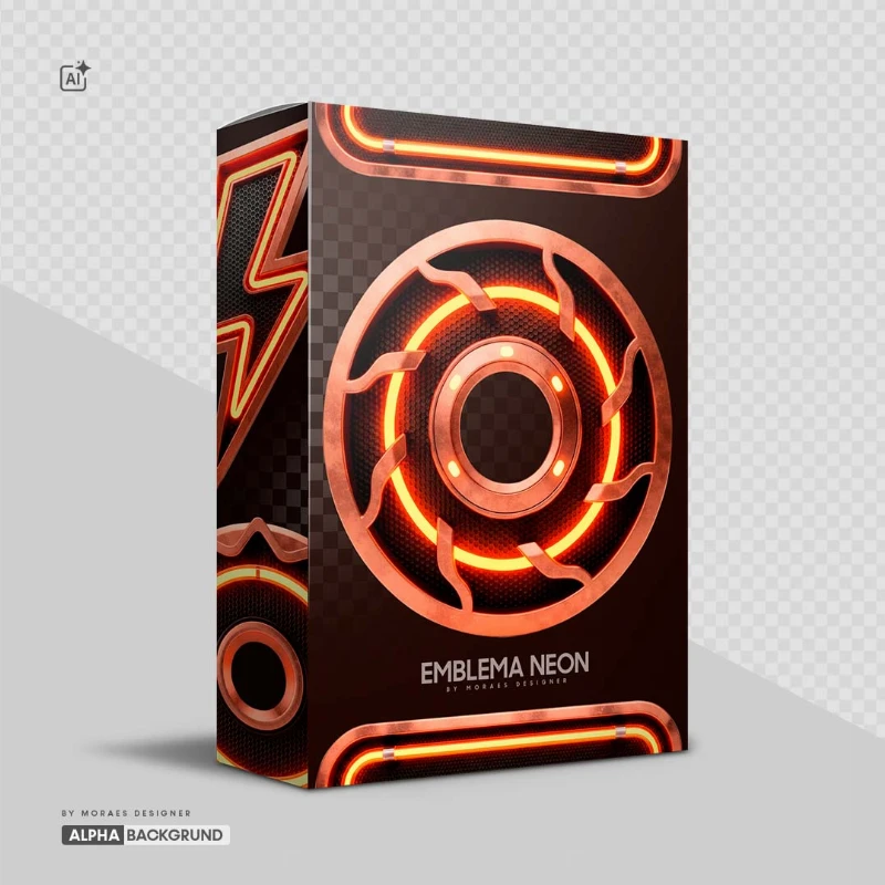 PNG FREE: Emblema Neon elementos 3D Fundo transparente [ download grátis ]